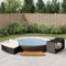 Spa-ombouw poly rattan en massief acaciahout zwart
