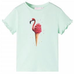 Kindershirt 128 lichtmintkleurig