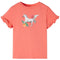 Kindershirt met korte mouwen 140 koraalkleurig