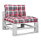 Palletkussens 2 st ruitpatroon stof rood