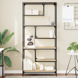 Boekenkast 81x36x176 cm bewerkt hout sonoma eikenkleurig