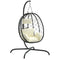 Hangstoel met kussen poly rattan en staal crmewit