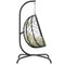 Hangstoel met kussen poly rattan en staal crmewit