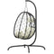 Hangstoel met kussen poly rattan en staal crmewit