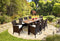 Polyrattan Tuinzitgroep Rome 9-delig Bruin Acaciahout