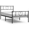 Bedframe met hoofd- en voeteneinde metaal zwart 100x190 cm