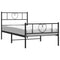 Bedframe met hoofd- en voeteneinde metaal zwart 100x190 cm