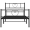 Bedframe met hoofd- en voeteneinde metaal zwart 100x190 cm