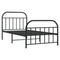 Bedframe met hoofd- en voeteneinde metaal zwart 100x190 cm