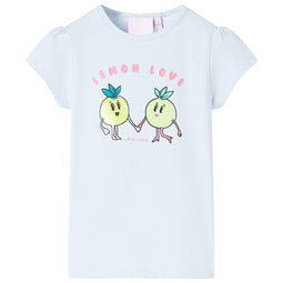 Kindershirt cartooncitroenen 128 lichtblauw