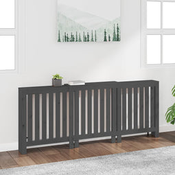 Radiatorombouw 210x21x85 cm massief grenenhout grijs