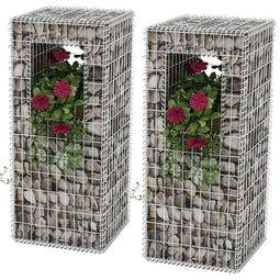 Schanskorf palen/plantenbakken 2 st 50x50x120 cm staal