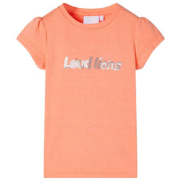 Kindershirt met kapmouwen 128 neonoranje