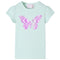 Kindershirt met kapmouwen 140 lichtmintkleur