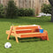 Picknicktafel met zandbak voor kinderen grenenhout wasbruin