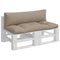 Palletkussens 2 st stof taupe