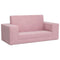 Kinderslaapbank 2-zits zacht pluche roze