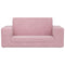 Kinderslaapbank 2-zits zacht pluche roze