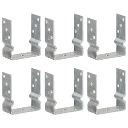 Grondankers 6 st 12x6x15 cm gegalvaniseerd staal zilverkleurig