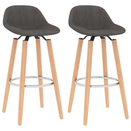 Barkrukken 2 st stof donkergrijs