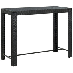 Tuinbartafel 140,5x60,5x110,5 cm poly rattan zwart
