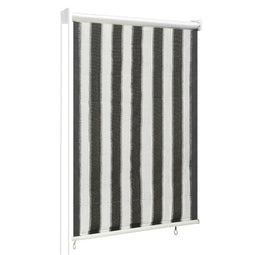 Rolgordijn voor buiten gestreept 60x140 cm antraciet en wit