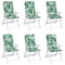 Stoelkussens 6 st hoge rug bladpatroon stof