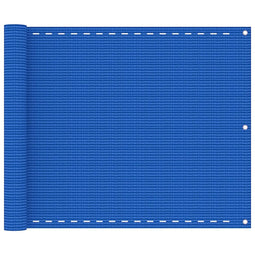 Balkonscherm 75x600 cm HDPE blauw