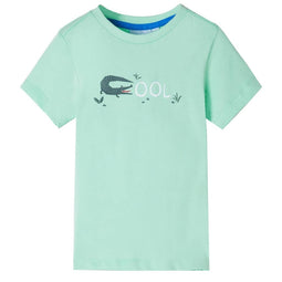 Kindershirt met korte mouwen 92 lichtgroen