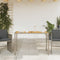 Tuintafel met acaciahouten blad 115x54x74 cm poly rattan grijs