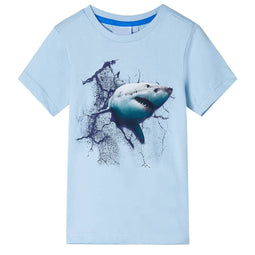 Kindershirt 128 lichtblauw