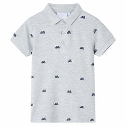 Kinderpoloshirt 104 gemleerd grijs