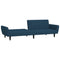 Slaapbank 2-zits fluweel blauw
