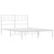 Bedframe met hoofdbord metaal wit 150x200 cm
