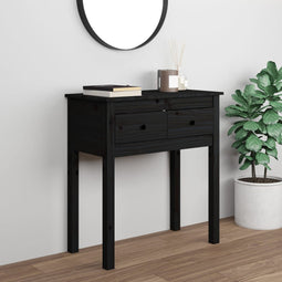 Wandtafel 70x35x75 cm massief grenenhout zwart