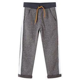 Kinderjoggingbroek 140 gemleerd donkergrijs