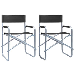 Regisseursstoelen 2 st staal zwart