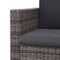 2-delige Loungeset met kussens poly rattan grijs