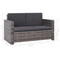 2-delige Loungeset met kussens poly rattan grijs