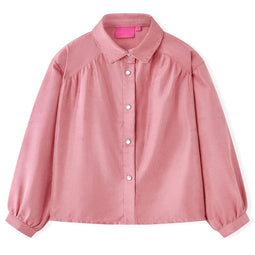 Kinderblouse met lantaarnmouwen 116 oudroze