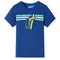Kindershirt 116 gemleerd donkerblauw