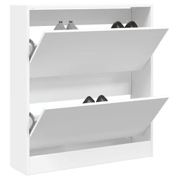 Schoenenkast 80x21x87,5 cm bewerkt hout wit