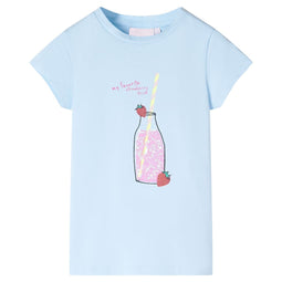 Kindershirt 116 zachtblauw