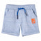 Kindershorts met trekkoord 140 gemleerd blauw