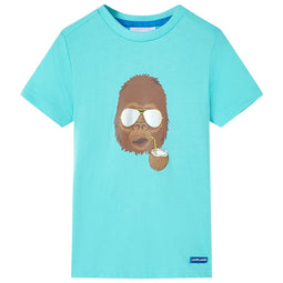 Kindershirt met korte mouwen 140 zeeblauw