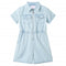 Kinderonesie met korte mouwen 104 zachtblauw