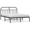 Bedframe met hoofdbord metaal zwart 135x190 cm