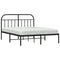 Bedframe met hoofdbord metaal zwart 135x190 cm