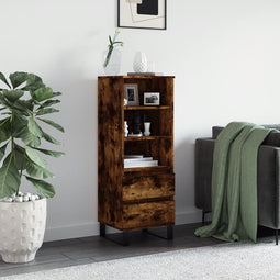 Hoge kast 40x36x110 cm bewerkt hout gerookt eiken