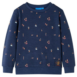 Kindertrui 92 gemleerd marineblauw